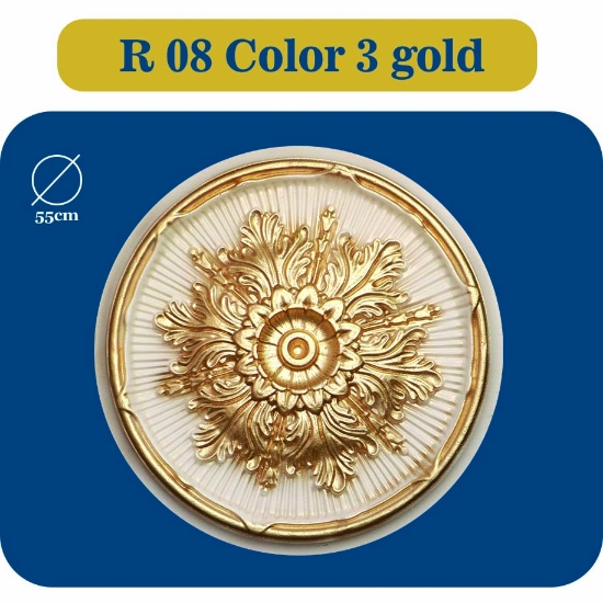 تصویر  دور لوستری پلی استایرن مدل R 08 COLOR3 GOLD