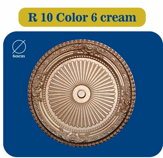 تصویر  دور لوستری پلی استایرن مدل R 10 COLOR 6 CREAM