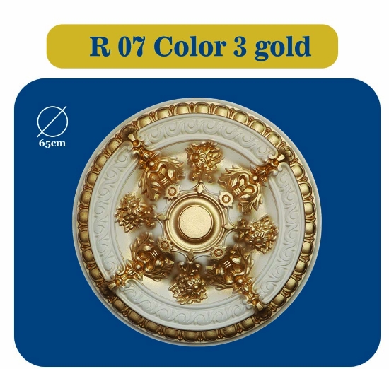 تصویر  دور لوستری پلی استایرن مدل R 07 COLOR 3 GOLD